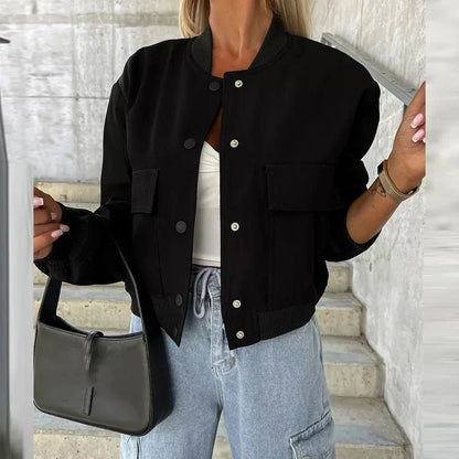 Carlota | Chaqueta Bomber Corta de Otoño - StilfulltWomen's jacketsQ5MUQDM3NegroSCarlota | Chaqueta Bomber Corta de Otoño