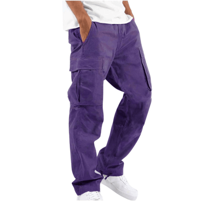Casper | Pantalón Cargo Ancho con Bolsillos de Solapa - StilfulltMen's pantsMoradoSCasper | Pantalón Cargo Ancho con Bolsillos de Solapa