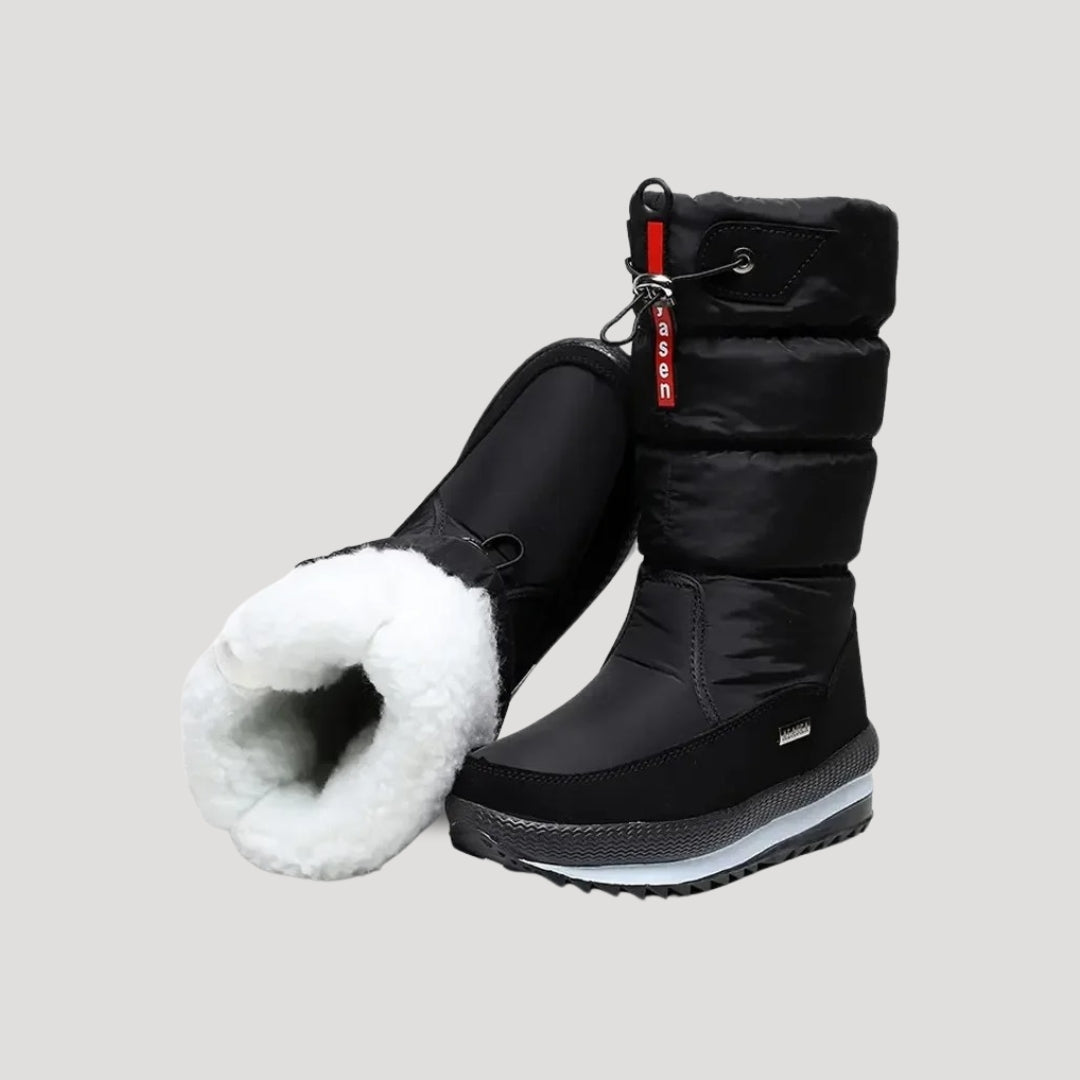 Cecilie | Varme Quiltede Snestøvler med Lynlås - StilfulltWomen's shoesSort med mønster36Cecilie | Varme Quiltede Snestøvler med Lynlås