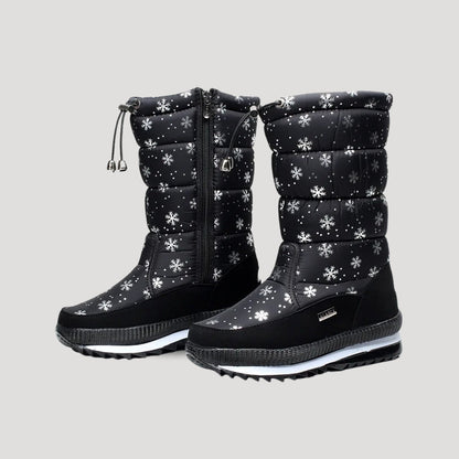 Cecilie | Varme Quiltede Snestøvler med Lynlås - StilfulltWomen's shoesSort med mønster36Cecilie | Varme Quiltede Snestøvler med Lynlås