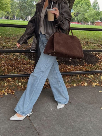 Clarisse | Bolso Shopper de Ante Vegano con Hebillag - StilfulltWomen's handbagsBurdeosClarisse | Bolso Shopper de Ante Vegano con Hebillag