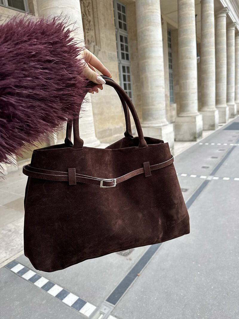 Clarisse | Bolso Shopper de Ante Vegano con Hebillag - StilfulltWomen's handbagsBurdeosClarisse | Bolso Shopper de Ante Vegano con Hebillag