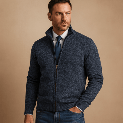 Colton | Cárdigan de Punto con Cremallera - StilfulltMen's vestsAzul marinoSColton | Cárdigan de Punto con Cremallera