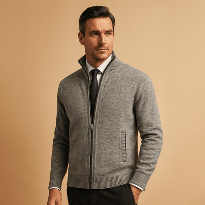 Colton | Cárdigan de Punto con Cremallera - StilfulltMen's vestsGris claroSColton | Cárdigan de Punto con Cremallera