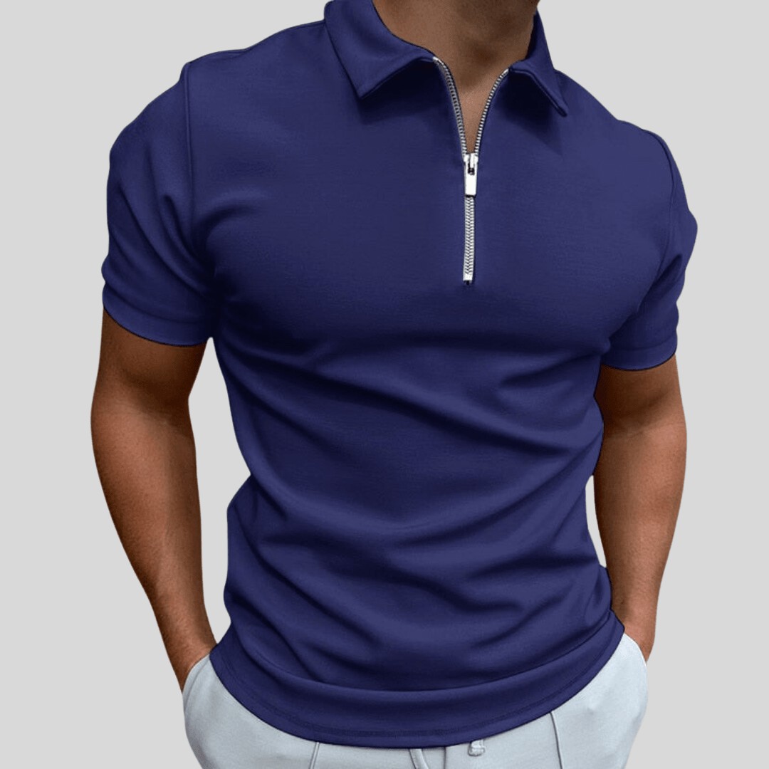 Colton | Polo de Manga Corta con Cremallera - StilfulltMen's shirtsES548031Azul oscuroSColton | Polo de Manga Corta con Cremallera