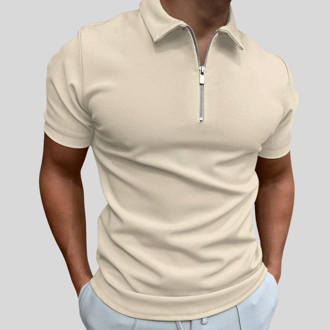Colton | Polo de Manga Corta con Cremallera - StilfulltMen's shirtsES548037BeigeSColton | Polo de Manga Corta con Cremallera