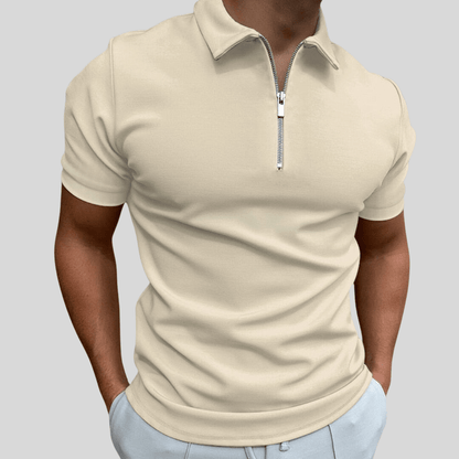 Colton | Polo de Manga Corta con Cremallera - StilfulltMen's shirtsES548037BeigeSColton | Polo de Manga Corta con Cremallera