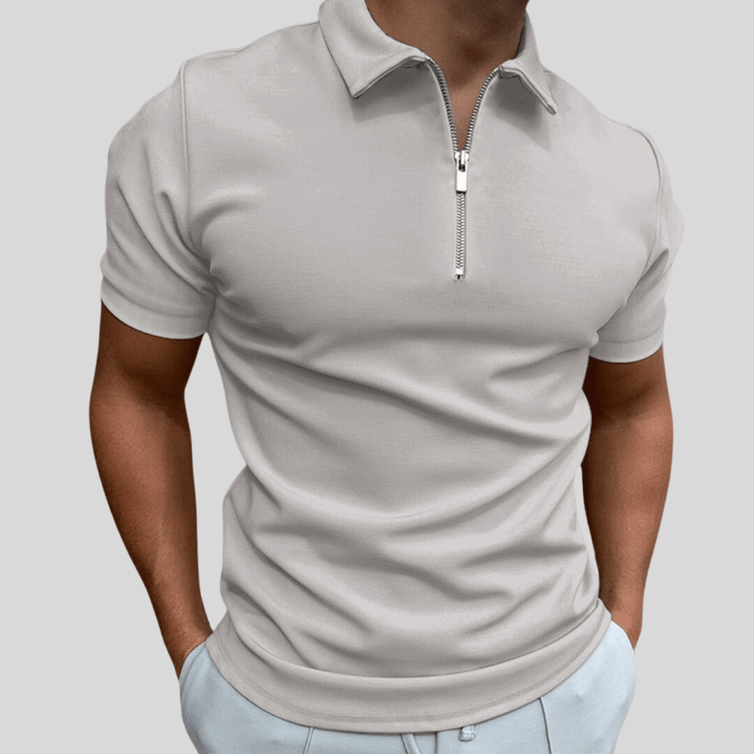 Colton | Polo de Manga Corta con Cremallera - StilfulltMen's shirtsES548007GrisSColton | Polo de Manga Corta con Cremallera
