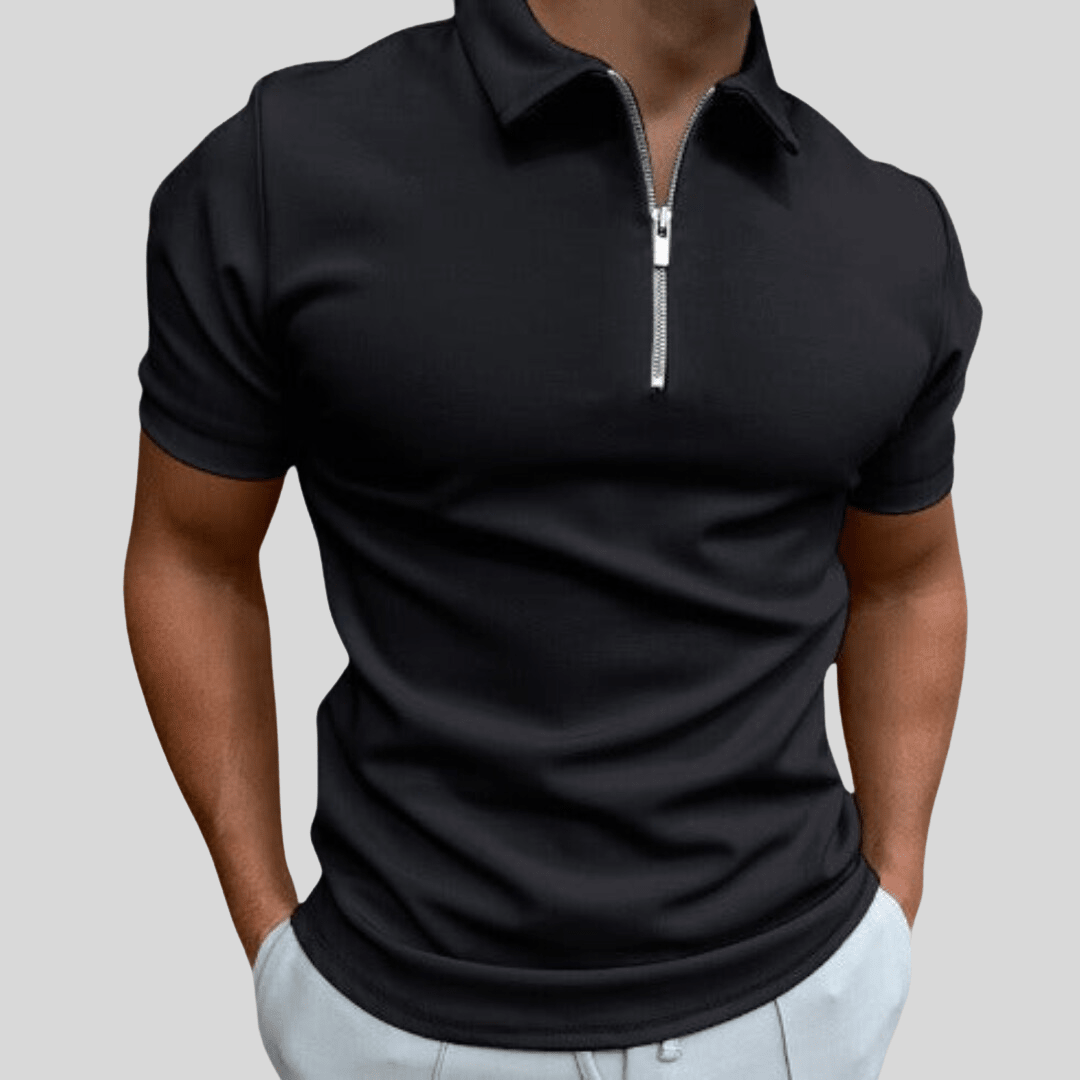 Colton | Polo de Manga Corta con Cremallera - StilfulltMen's shirtsES548025NegroSColton | Polo de Manga Corta con Cremallera