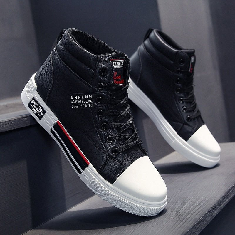 Colton | Zapatillas Altas de Hombre Efecto Piel - StilfulltMen's shoesHERENKLASS-ZWART-VTUINegro39Colton | Zapatillas Altas de Hombre Efecto Piel