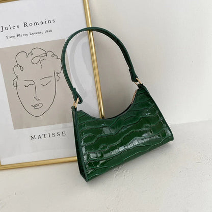 Solveig | Bolso Baguette con Relieve de Cocodrilo