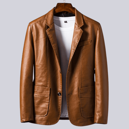 Corbin | Americana de Piel Ligera con Solapas - StilfulltMen's jacketsVER25BROSVER2936MarrónSCorbin | Americana de Piel Ligera con Solapas