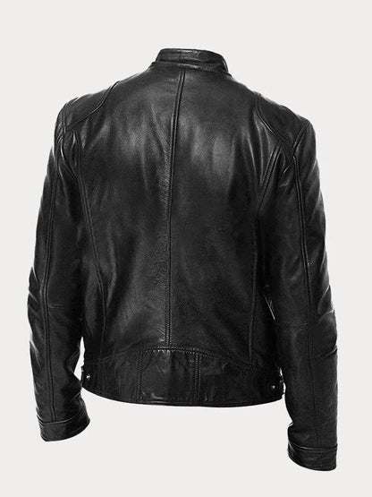 Corentin | Cazadora de Piel Sintética con Cuello Mao - StilfulltMen's jacketsBlancoSCorentin | Cazadora de Piel Sintética con Cuello Mao
