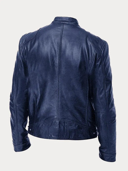Corentin | Cazadora de Piel Sintética con Cuello Mao - StilfulltMen's jacketsBlancoSCorentin | Cazadora de Piel Sintética con Cuello Mao