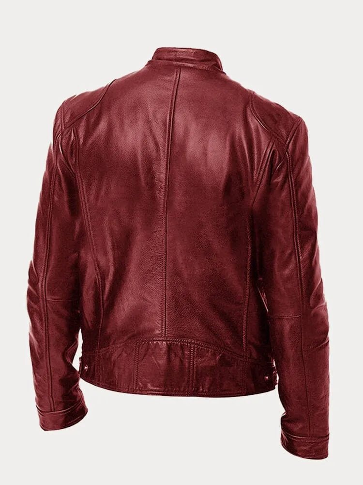 Corentin | Cazadora de Piel Sintética con Cuello Mao - StilfulltMen's jacketsBlancoSCorentin | Cazadora de Piel Sintética con Cuello Mao