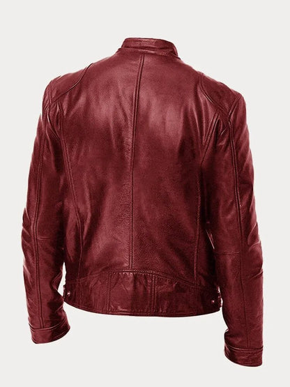 Corentin | Cazadora de Piel Sintética con Cuello Mao - StilfulltMen's jacketsBlancoSCorentin | Cazadora de Piel Sintética con Cuello Mao