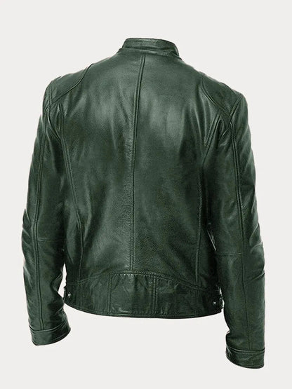 Corentin | Cazadora de Piel Sintética con Cuello Mao - StilfulltMen's jacketsBlancoSCorentin | Cazadora de Piel Sintética con Cuello Mao