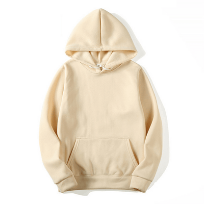 Cormac | Sudadera Lisa con Capucha Ajustable y Bolsillo Canguro - StilfulltMen's sweatersBeigeSCormac | Sudadera Lisa con Capucha Ajustable y Bolsillo Canguro