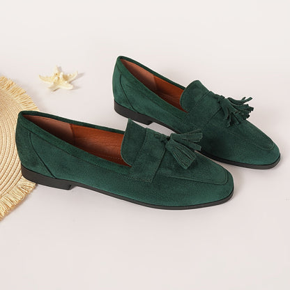 Amandine | Mocasines Planos Acolchados con Borlas