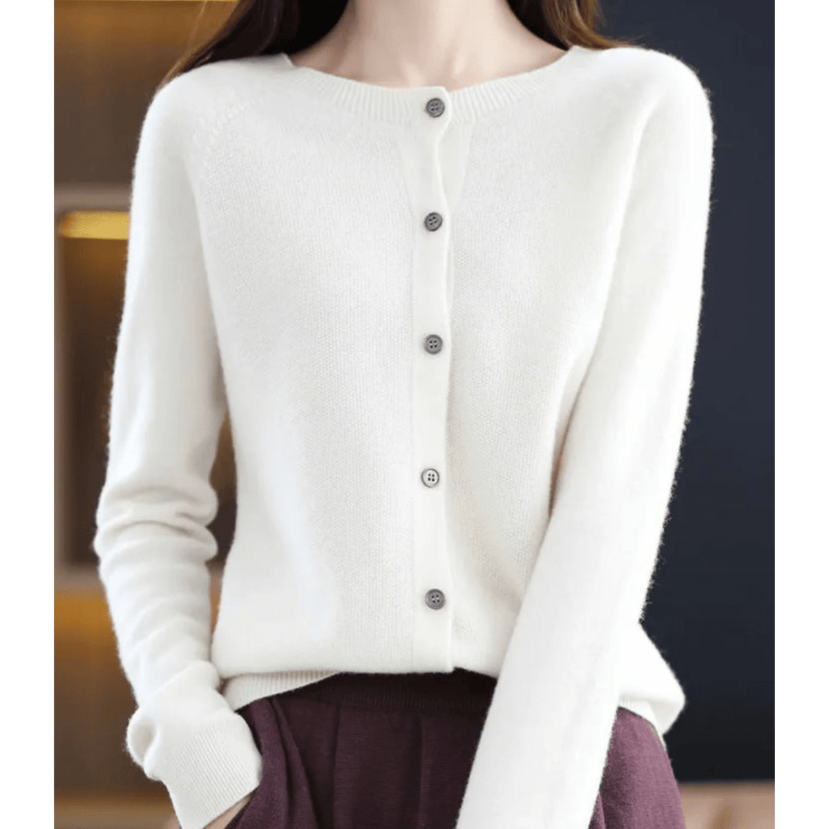 Delaney | Cárdigan Fino de Lana y Cachemira - StilfulltWomen's vestsBlancoSDelaney | Cárdigan Fino de Lana y Cachemira