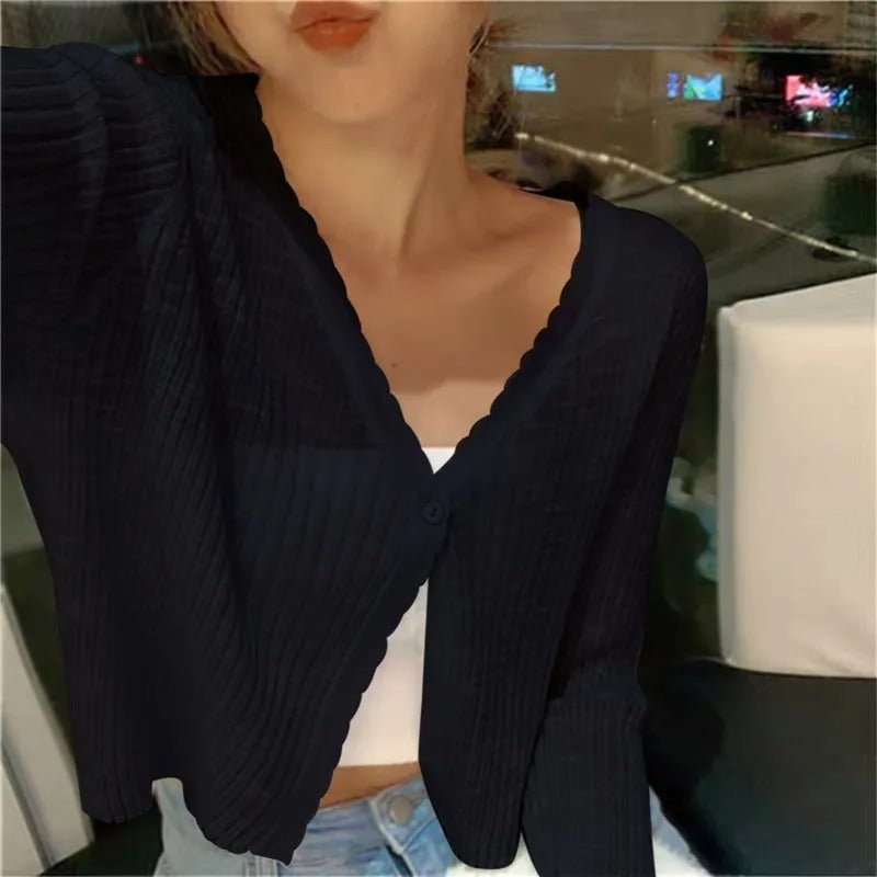Delaney | Chaqueta de Punto Corta con Botones - StilfulltWomen's vestsDWOD4-YL616001NegroTalla únicaDelaney | Chaqueta de Punto Corta con Botones