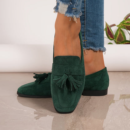 Inés | Mocasines de Mujer con Borlas y Tacón Bajo