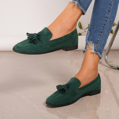 Amandine | Mocasines Planos Acolchados con Borlas