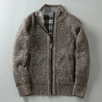 Ejnar | Fleeceforet Strikket Cardigan med Lynlås - StilfulltMen's vestsEspressoXSEjnar | Fleeceforet Strikket Cardigan med Lynlås