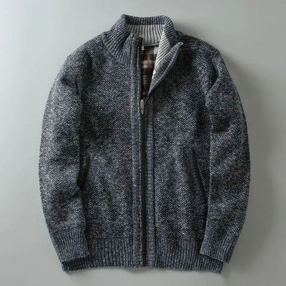Ejnar | Fleeceforet Strikket Cardigan med Lynlås - StilfulltMen's vestsMarineblåXSEjnar | Fleeceforet Strikket Cardigan med Lynlås