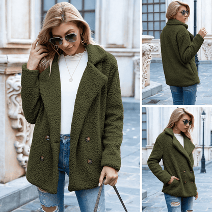 Elodie | Chaqueta Borreguito Cruzada con Solapas - StilfulltWomen's jacketsVerdeS (36/38)Elodie | Chaqueta Borreguito Cruzada con Solapas