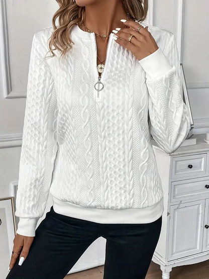 Elvire | Jersey de Media Cremallera con Trenzas - StilfulltWomen's sweatersDWOD5-BQ285016NegroSElvire | Jersey de Media Cremallera con Trenzas