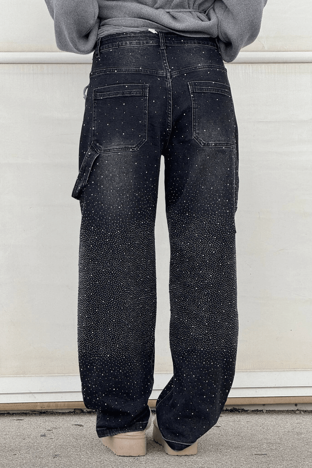 Emberly | Vaqueros Anchos Brillantes - StilfulltWomen's pantsGrisXSEmberly | Vaqueros Anchos Brillantes