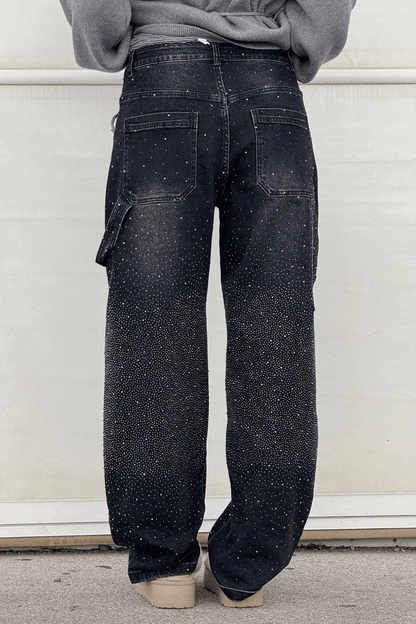 Emberly | Vaqueros Anchos Brillantes - StilfulltWomen's pantsGrisXSEmberly | Vaqueros Anchos Brillantes