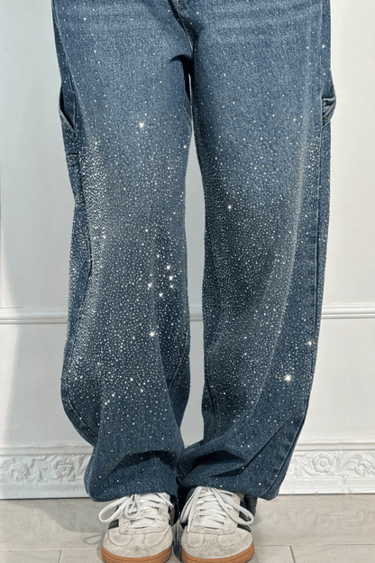 Emberly | Vaqueros Anchos Brillantes - StilfulltWomen's pantsGrisXSEmberly | Vaqueros Anchos Brillantes