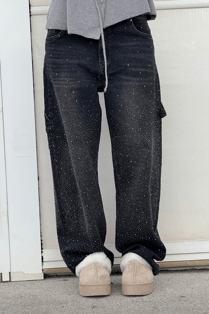 Emberly | Vaqueros Anchos Brillantes - StilfulltWomen's pantsNegroXSEmberly | Vaqueros Anchos Brillantes