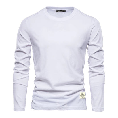 Émile | Camiseta de Manga Larga de Algodón Lisa - StilfulltMen's sweatersBlancoSÉmile | Camiseta de Manga Larga de Algodón Lisa