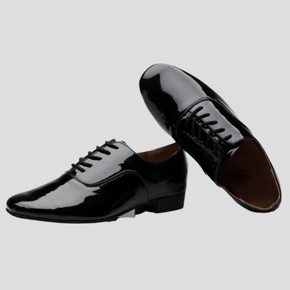 Emilio | Zapatos de Baile Latino con Suela de Ante - StilfulltMen's shoesH2150-1Negro brillante38Emilio | Zapatos de Baile Latino con Suela de Ante