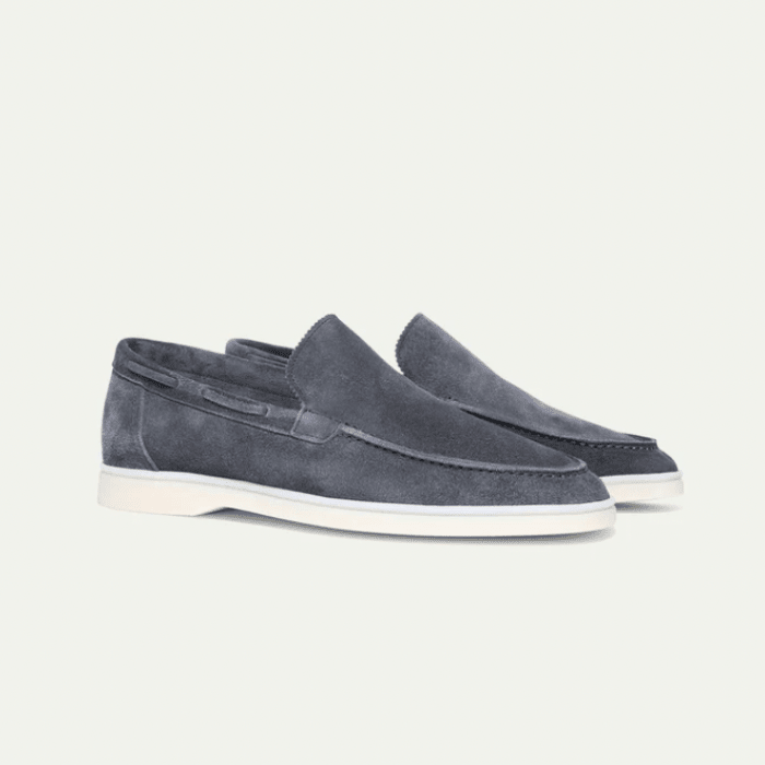 Everett | Mocasines Efecto Ante con Suela Crema - StilfulltMen's shoesHERENLUXEH-DONKE-H0G2Gris oscuro38Everett | Mocasines Efecto Ante con Suela Crema