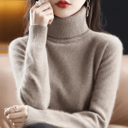 Everly | Jersey de Cachemira Ajustado de Cuello Alto - StilfulltWomen's sweatersVER25CAMSVER4837CamelSEverly | Jersey de Cachemira Ajustado de Cuello Alto