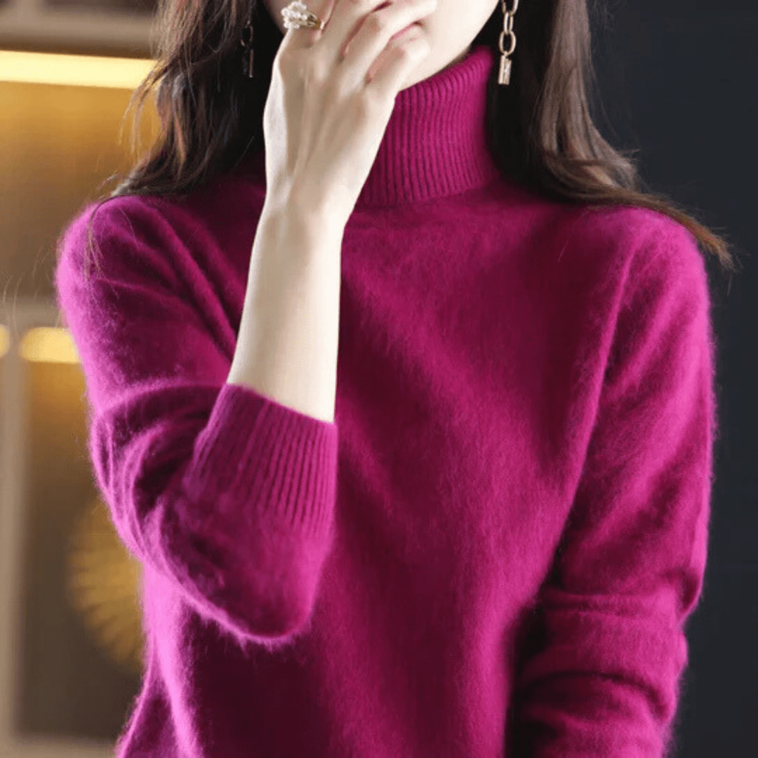 Everly | Jersey de Cachemira Ajustado de Cuello Alto - StilfulltWomen's sweatersVER25FUCSVER4822FucsiaSEverly | Jersey de Cachemira Ajustado de Cuello Alto