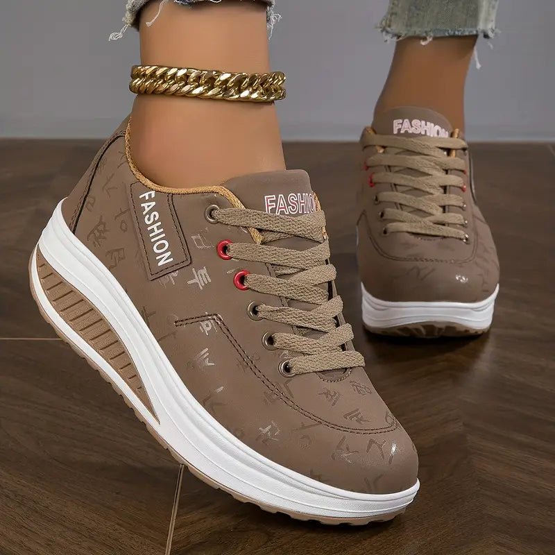 Everly | Zapatillas de Cuña con Suela Curva y Cordones - StilfulltWomen's shoesKSZDT60MGris y Azul35Everly | Zapatillas de Cuña con Suela Curva y Cordones