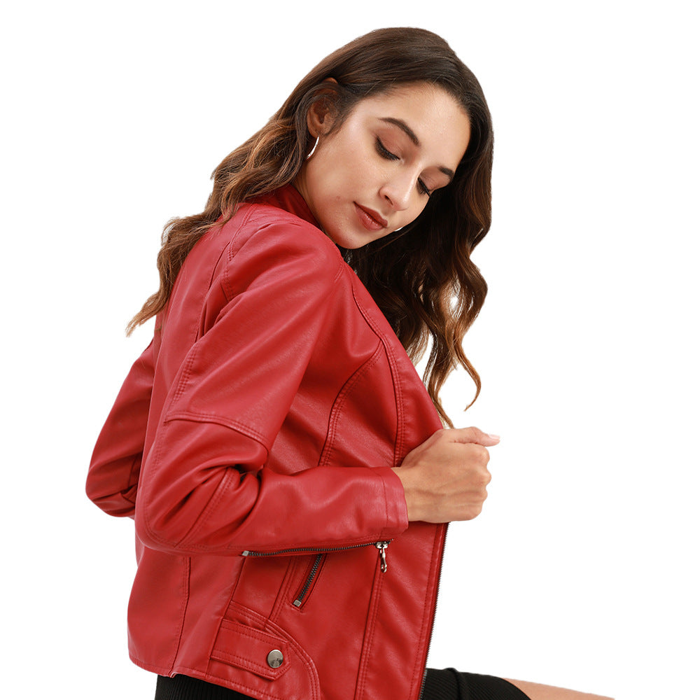 Marlowe | Chaqueta Biker Entallada con Cuello Mao