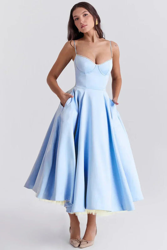 Fiorine | Midiklänning Elegant och Raffinerad - StilfulltdressBlåSFiorine | Midiklänning Elegant och Raffinerad