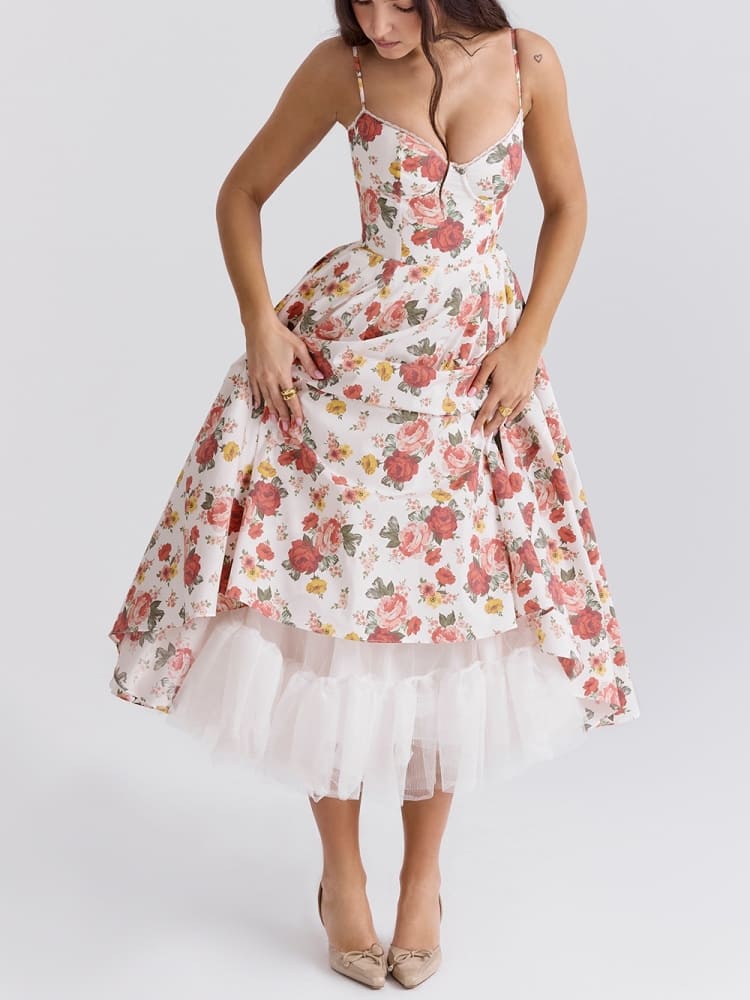 Fiorine | Midiklänning Elegant och Raffinerad - StilfulltdressRosaSFiorine | Midiklänning Elegant och Raffinerad