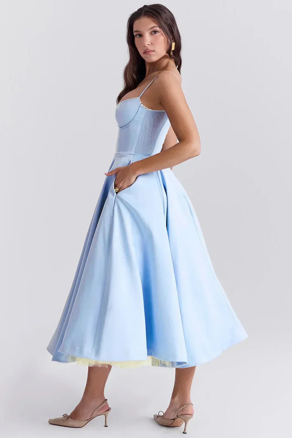 Fiorine | Midiklänning Elegant och Raffinerad - StilfulltdressRosaSFiorine | Midiklänning Elegant och Raffinerad