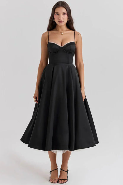 Fiorine | Midiklänning Elegant och Raffinerad - StilfulltdressSvartSFiorine | Midiklänning Elegant och Raffinerad