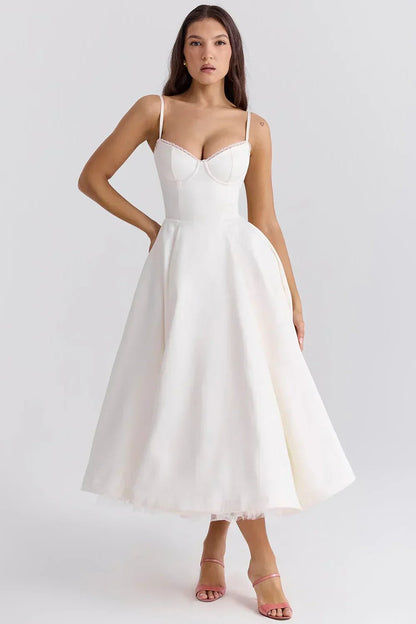 Fiorine | Midiklänning Elegant och Raffinerad - StilfulltdressVitSFiorine | Midiklänning Elegant och Raffinerad
