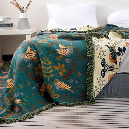 Fjora | Manta Reversible de Algodón con Flecos - StilfulltBlanketsScandinavian Blanket - 1(150 x 200cm)Fjora | Manta Reversible de Algodón con Flecos