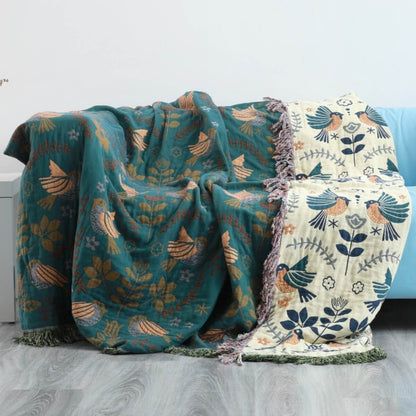 Fjora | Manta Reversible de Algodón con Flecos - StilfulltBlanketsScandinavian Blanket - 1(150 x 200cm)Fjora | Manta Reversible de Algodón con Flecos