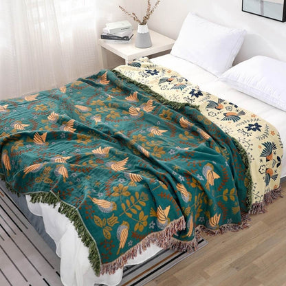 Fjora | Manta Reversible de Algodón con Flecos - StilfulltBlanketsScandinavian Blanket - 1(150 x 200cm)Fjora | Manta Reversible de Algodón con Flecos